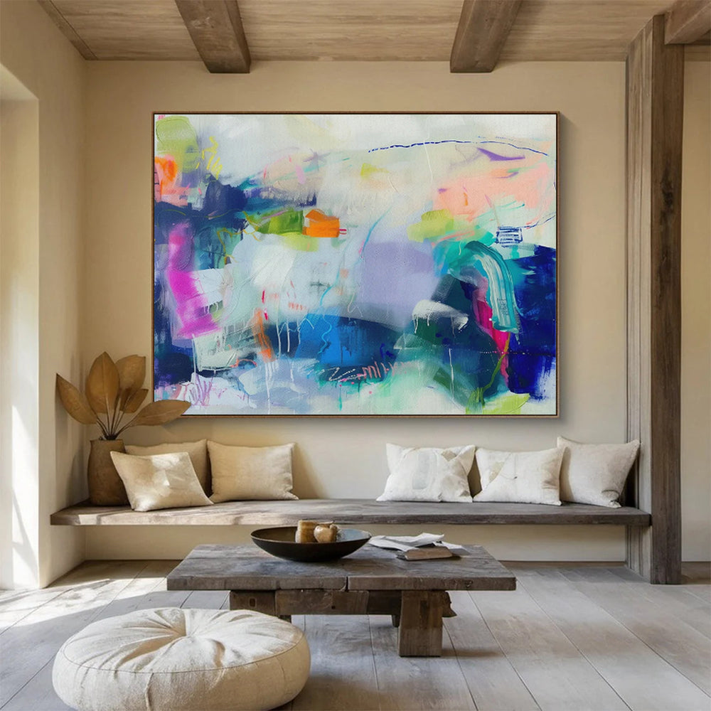 Custom-Made Giant Abstract Hand Painting for Augmented Reality Gaming Arena DLZ2879