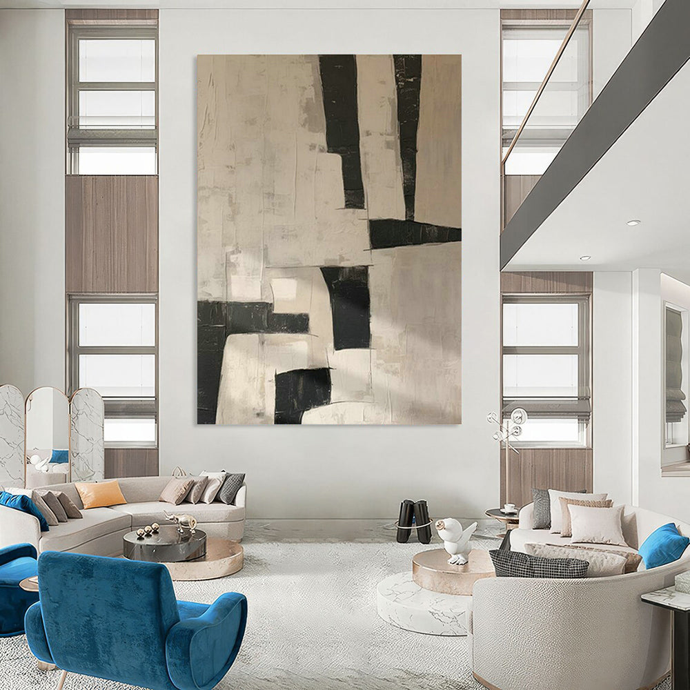 Striking Large-Scale Custom Hand-Painted Abstract Art - Bold Statement for Artisan Bakeries  DLZ0205