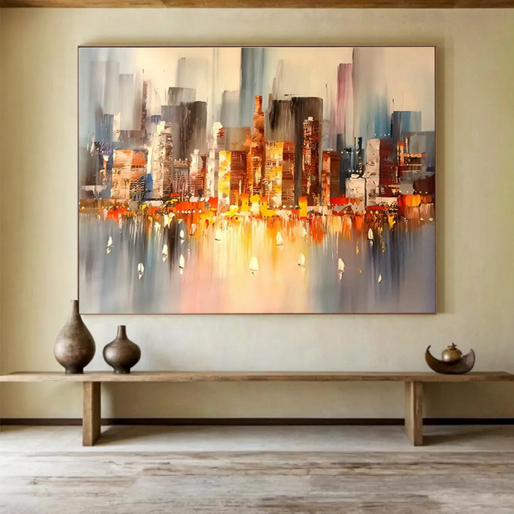 Big Customizable Hand-Painted Abstract Canvas for Recording Studios DLZ3283