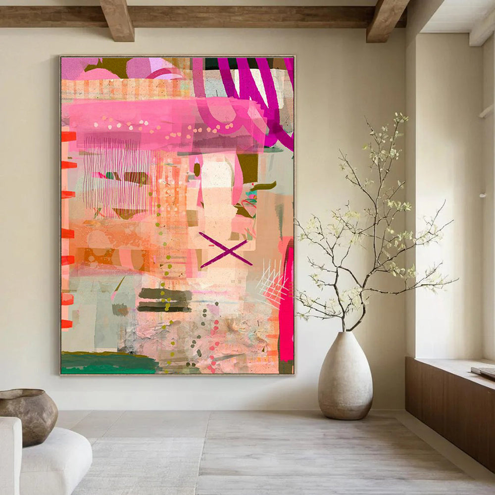 Massive Customizable Hand-Painted Abstract Canvas for Glamping Sites' Common Areas  DLZ0082