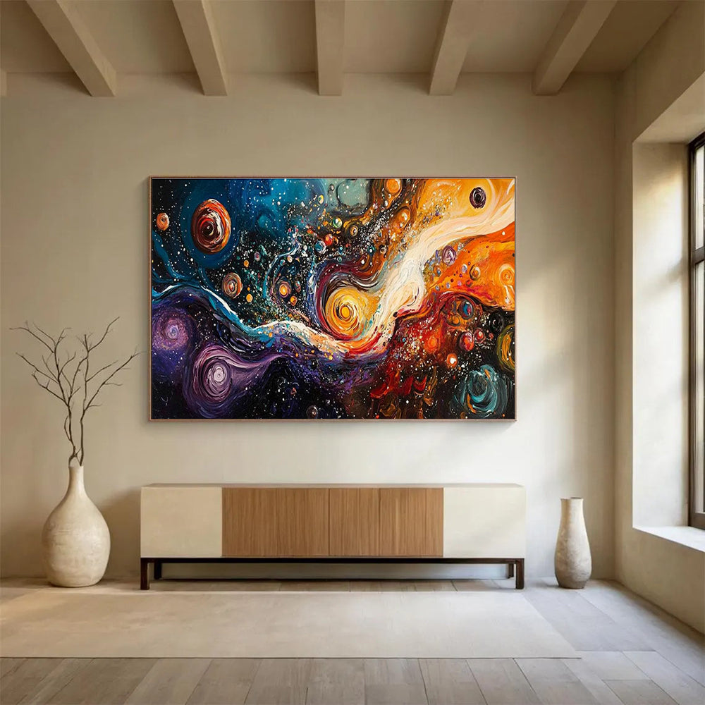 Customized Large Abstract Hand Painting for Subterranean Geothermal Power Plant Geothermal Fluid Chemistry Analysis Laboratory DLZ3199