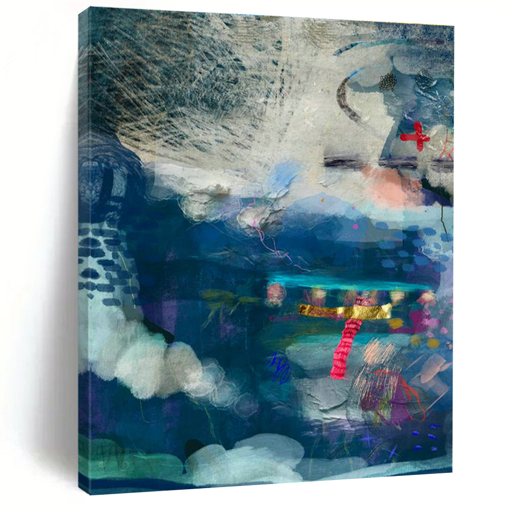 Large Custom Hand-Painted Abstract Art - Inspiring Interior for Creative Studios  DLZ0155