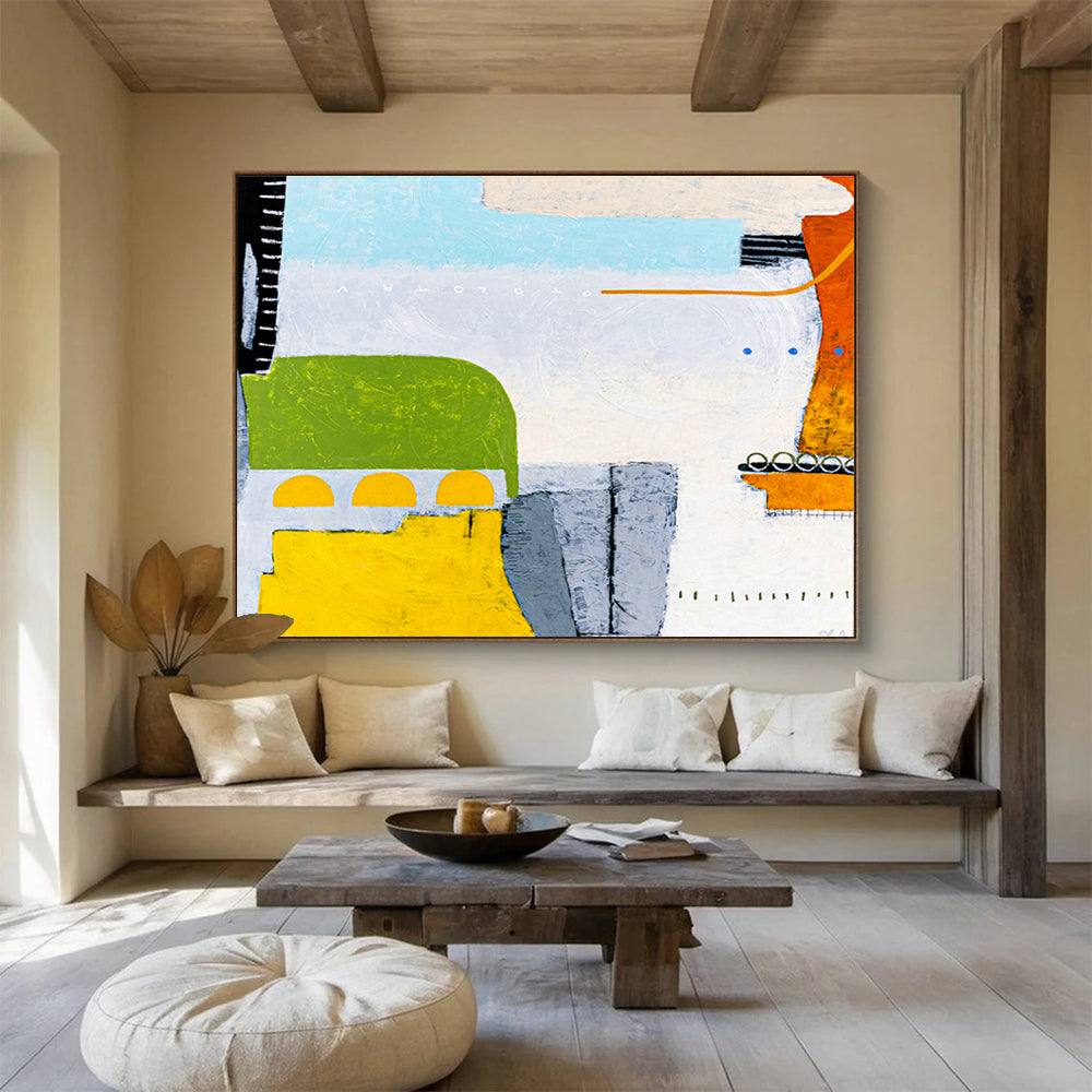 Large-Size Custom Hand-Painted Abstract Painting for Submarine Aquaculture Monitoring Station DLZ2929