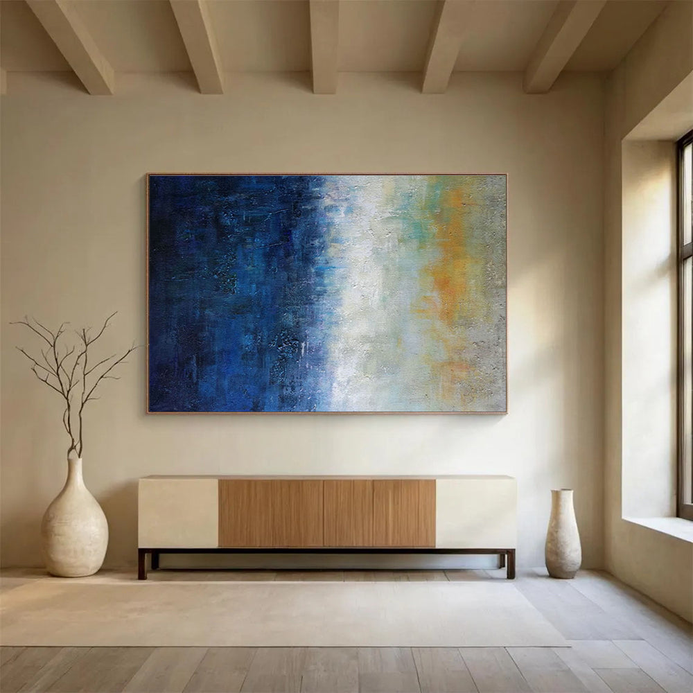 Big Handmade Abstract Wall Art, Subtle Monochromatic for Scandinavian Decor DLZ3238