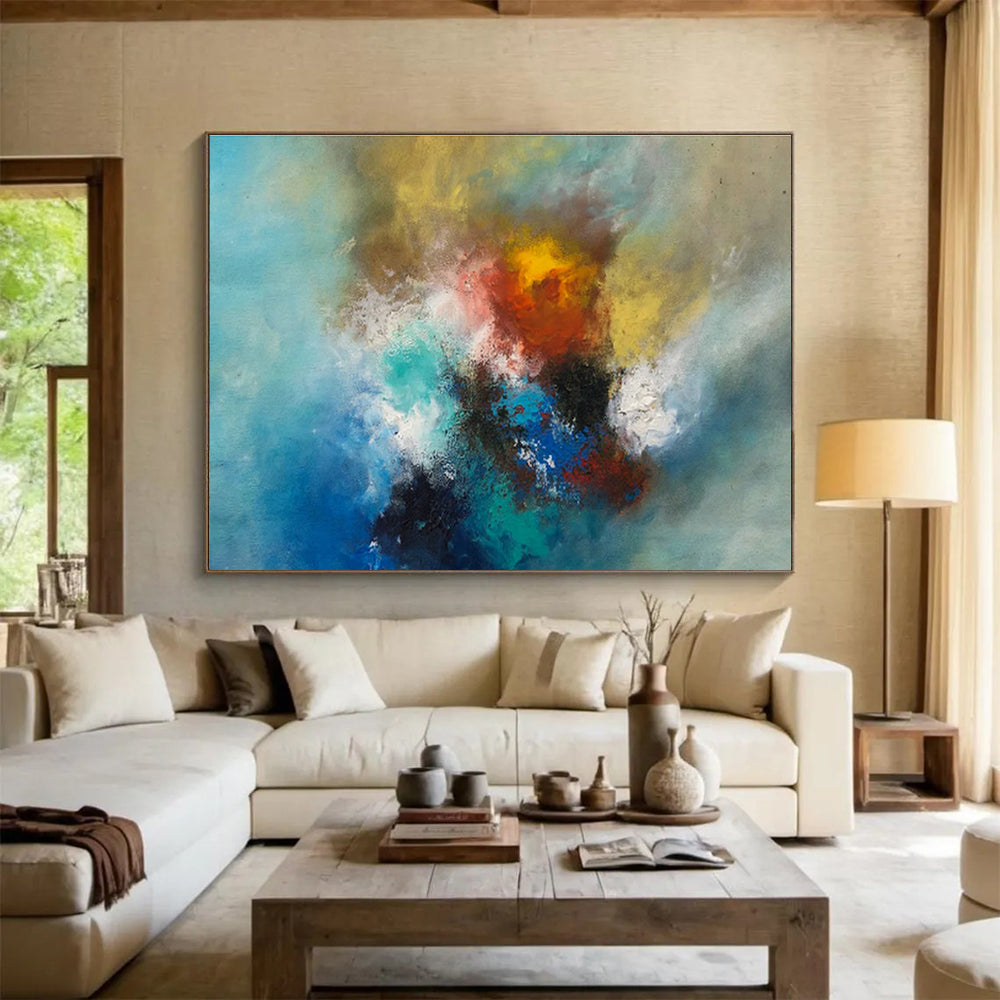 Large Geometric Abstract Canvas - Made to Order Oil on Linen for Office Decor