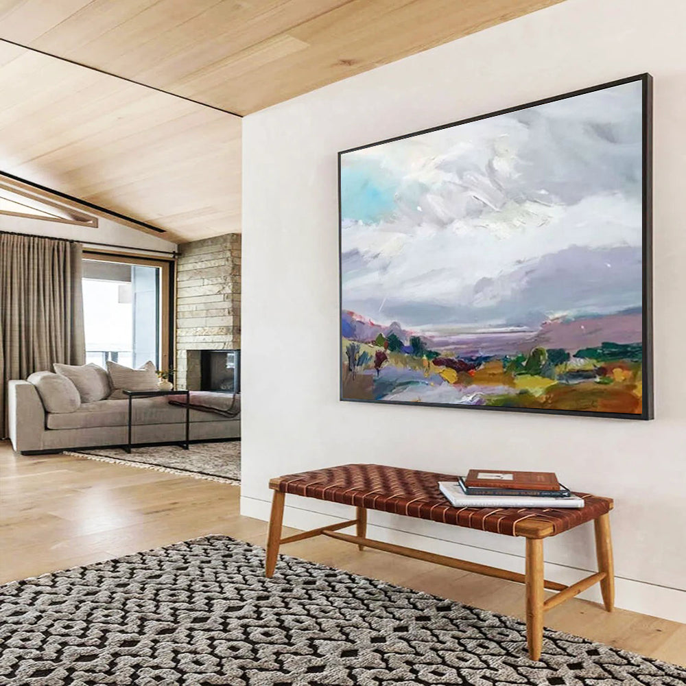 Large-Size Custom Abstract Hand Painting for Battery Energy Storage Facility Control Room DLZ2826