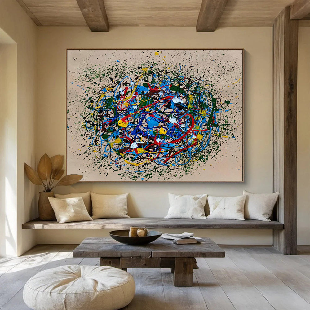 Oversized Custom Hand-Painted Abstract Art for Home Theater DLZ2688