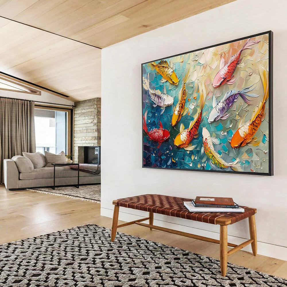 Customized Large-Scale Abstract Hand Painting for Underwater Archaeological Site Live Streaming Studio DLZ3089