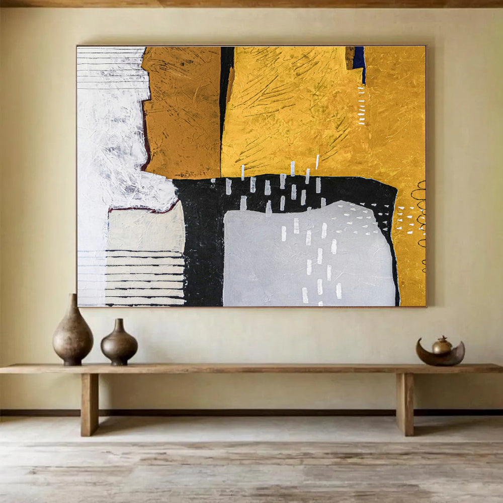 Large-Size Custom Hand-Painted Abstract Painting for Urban Rooftop Vertical Garden Nursery DLZ2958
