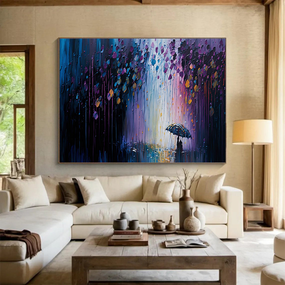 Oversized Custom Hand-Painted Abstract Art for Banquet Halls DLZ3260