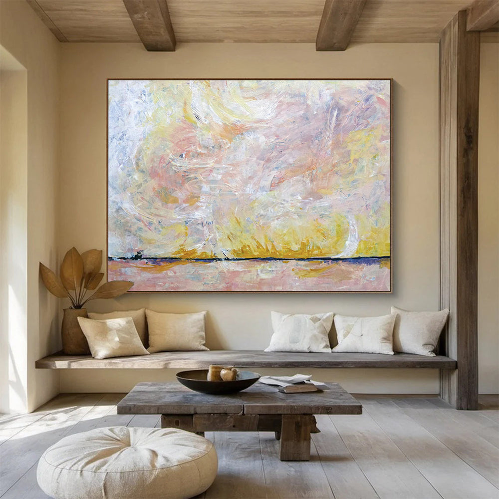 Customized Large-Scale Abstract Hand Painting for Coastal Wind Turbine Maintenance Depot DLZ2948