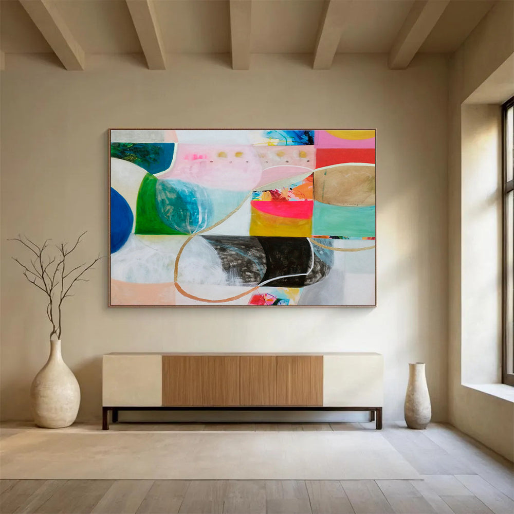 Smart Sensor Custom Hand-Painted Abstract for Tech-Forward Offices