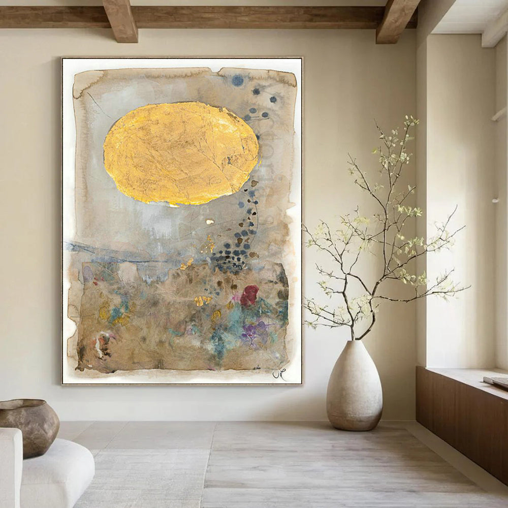 Gigantic Custom Hand-Painted Abstract Canvas for Vertical Farming Facilities  DLZ0079