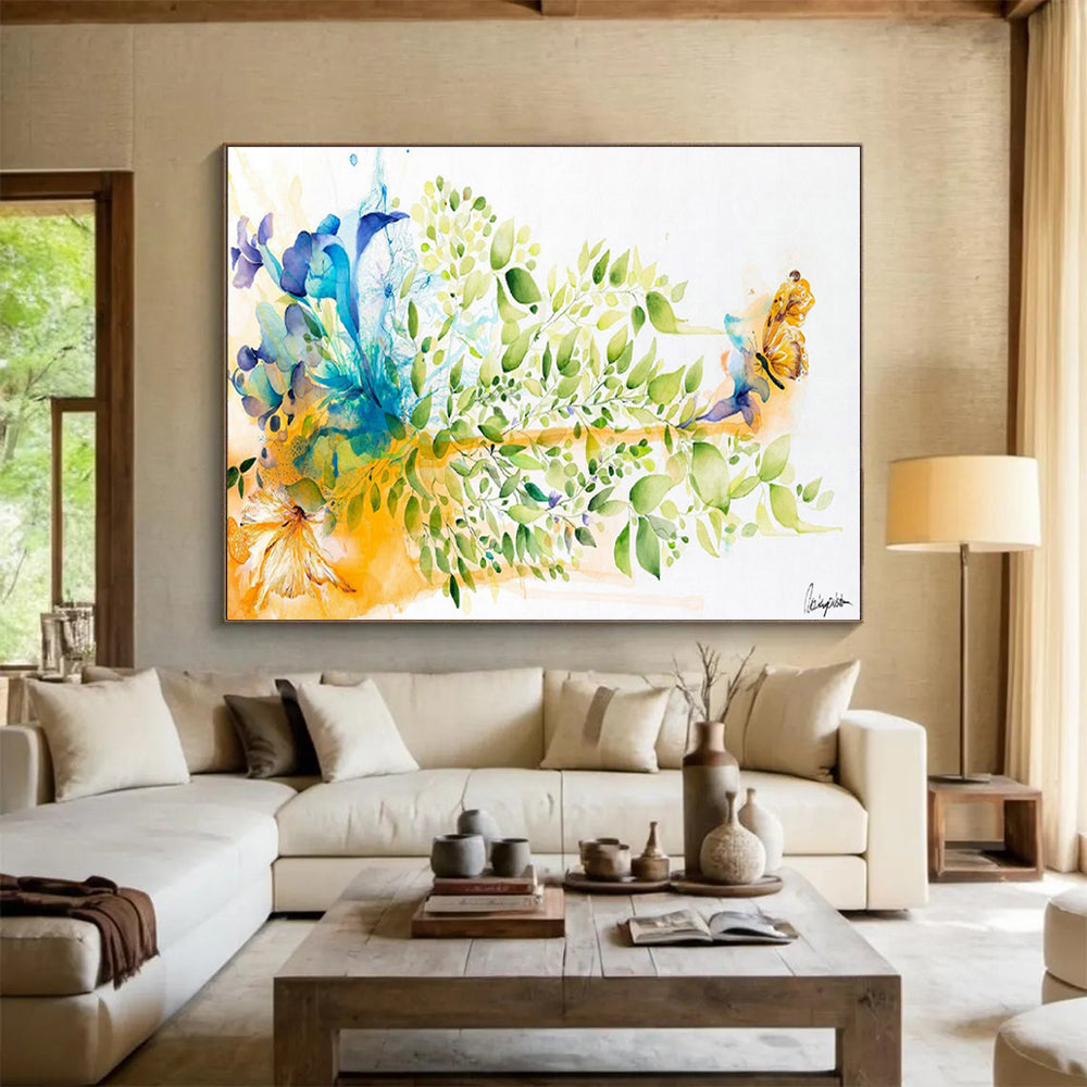 Custom Giant Abstract Hand Painting for Coastal Lighthouse Keeper's Quarters DLZ2921