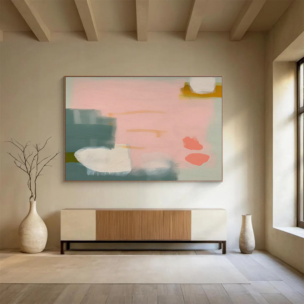 Oversized Custom Abstract Hand Painting for Podcast Recording Studio DLZ2872
