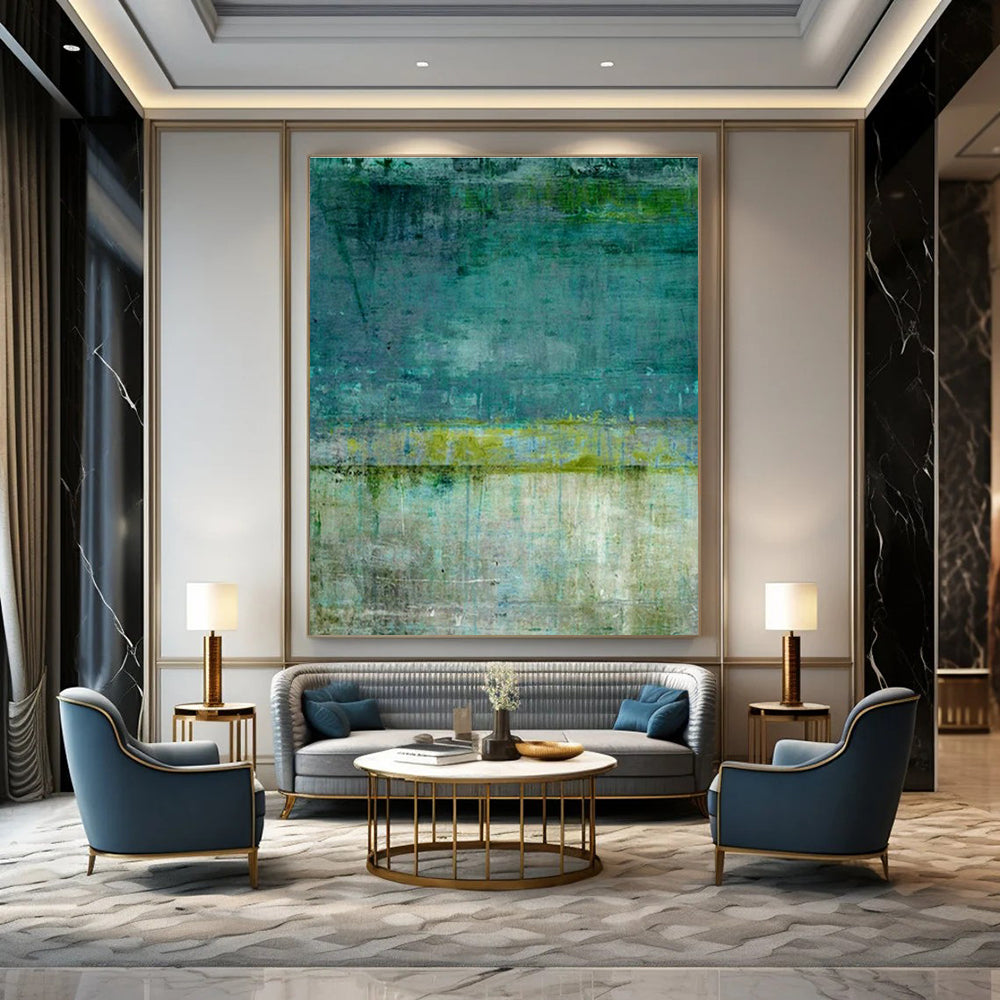 Vast Large Custom Hand-Painted Abstract Art - Literary Elegance for Jane Austen Themed Tea Rooms  DLZ0278