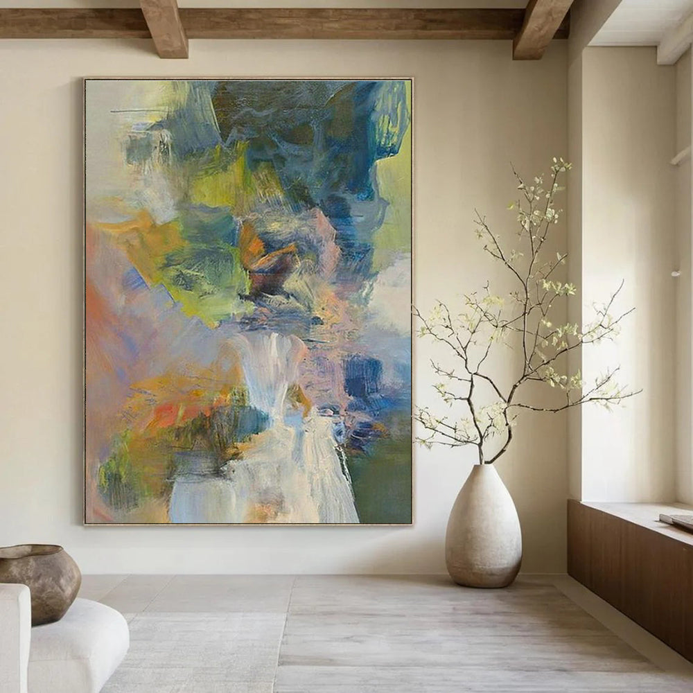 Vast Custom Hand-Painted Abstract Canvas - Artistic Creativity for Cartoon Animation Studios  DLZ0267