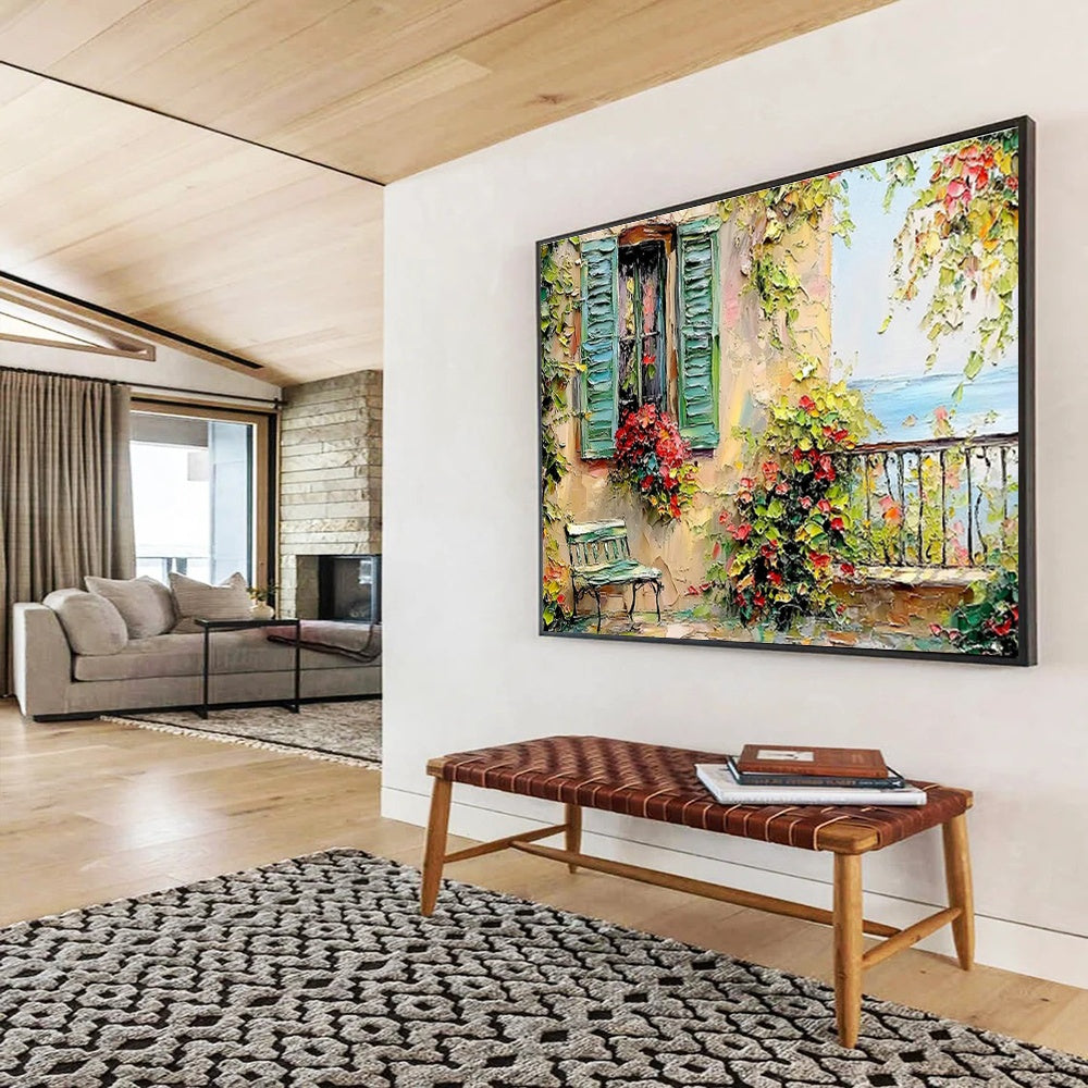 Customized Large-Scale Abstract Hand Painting for Subterranean Aquarium Temperature and Humidity Control Facility DLZ3076
