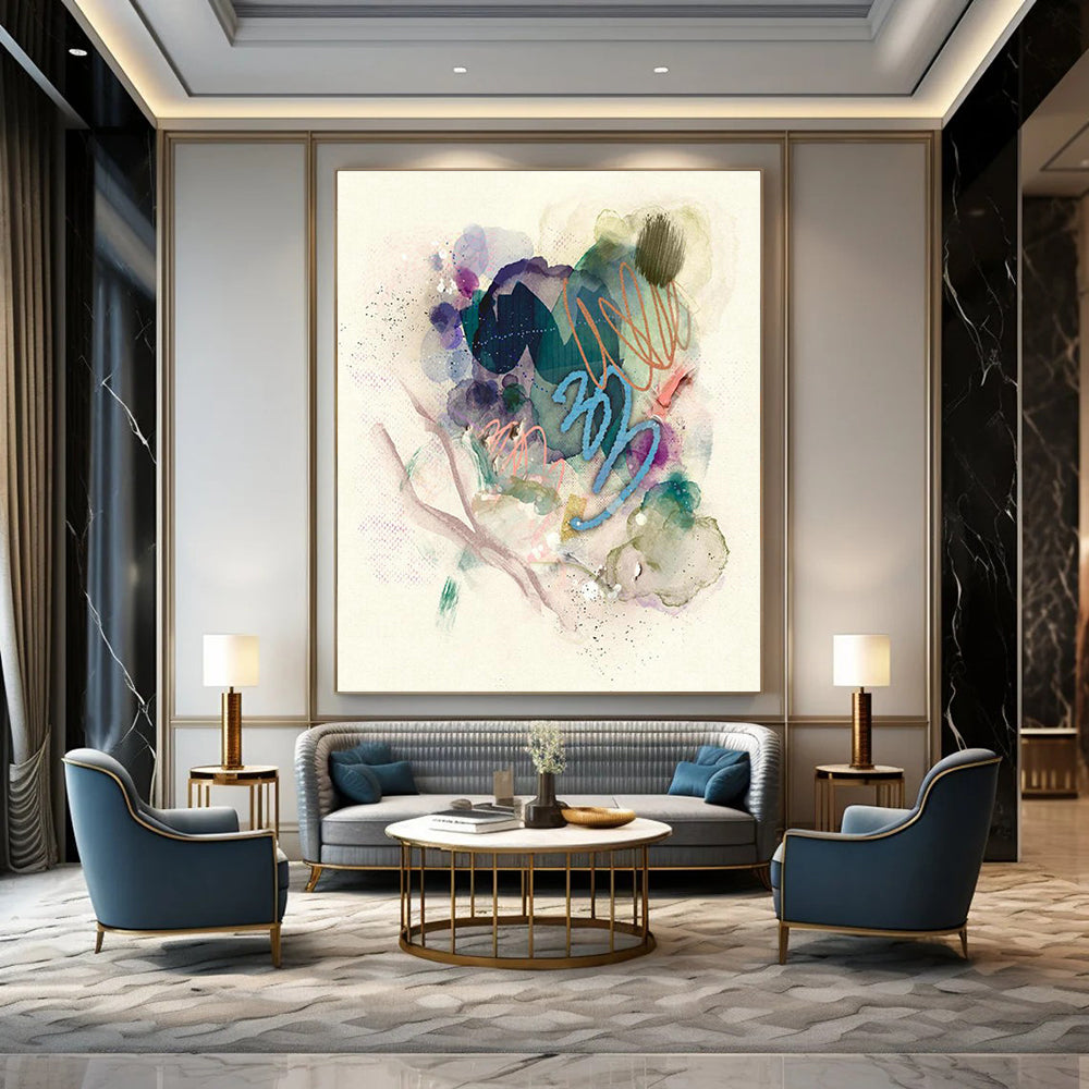 Large-Scale Customizable Hand-Painted Abstract Painting - Cool Art Decoration for Billiard Halls  DLZ0147