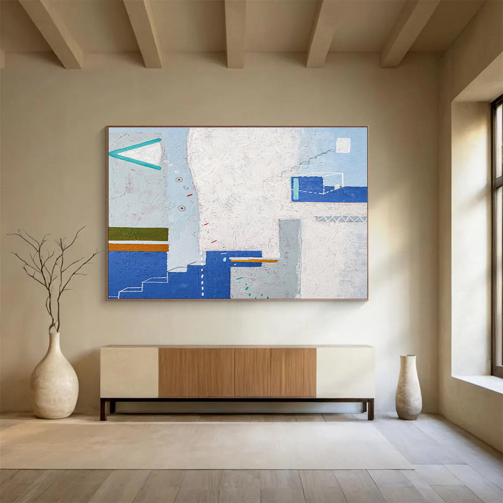 Oversized Custom Abstract Hand Painting for Arctic Tundra Reindeer Herding Cooperative DLZ2955