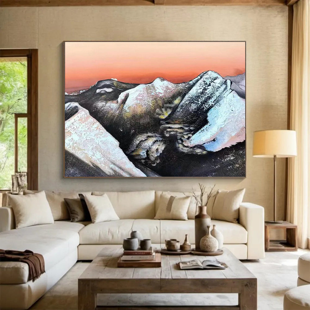 Customized Large Abstract Hand Painting for Underwater Sound Barrier Installation and Research Facility DLZ3035