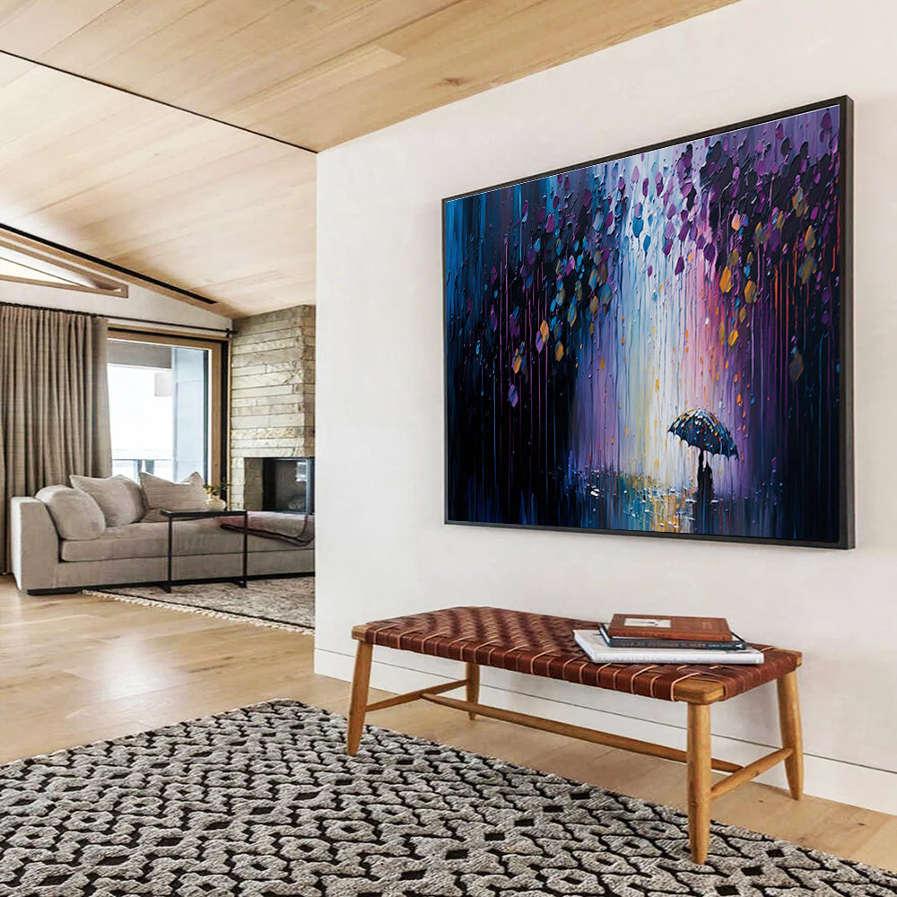 Oversized Custom Hand-Painted Abstract Art for Banquet Halls DLZ3260