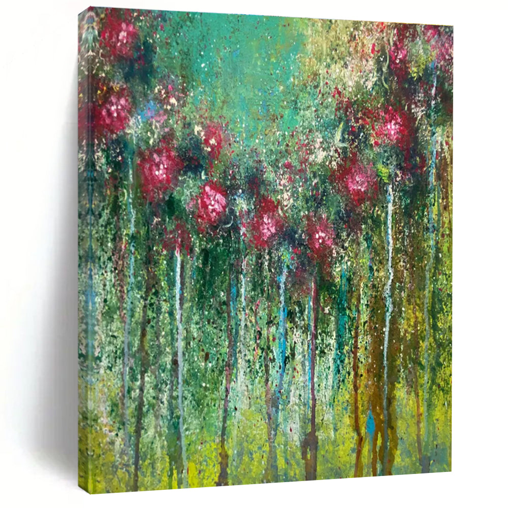 Vibrant Floral - Tree Abstract Painting with Bold Colors ADGE456