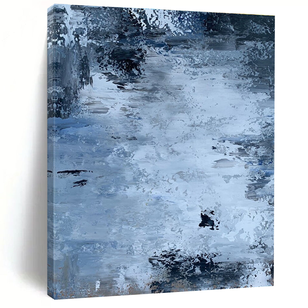 Blue and Gray Abstract Textured Painting ADGE251