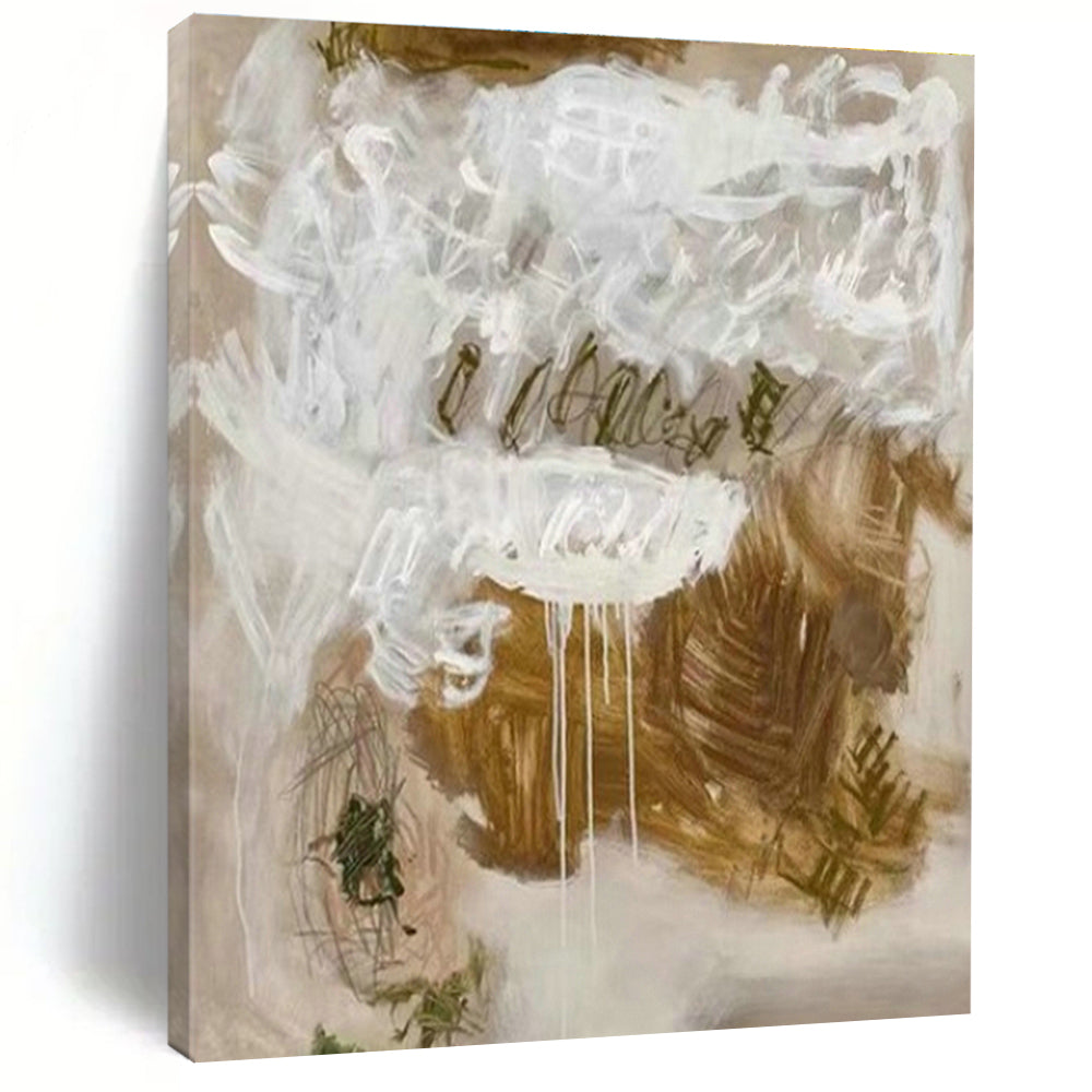 Oversized Custom Hand-Painted Abstract Canvas for Office Reception Desk Wall and Cottage Hallway Bicycle Storage Niche Wall DLZ1987