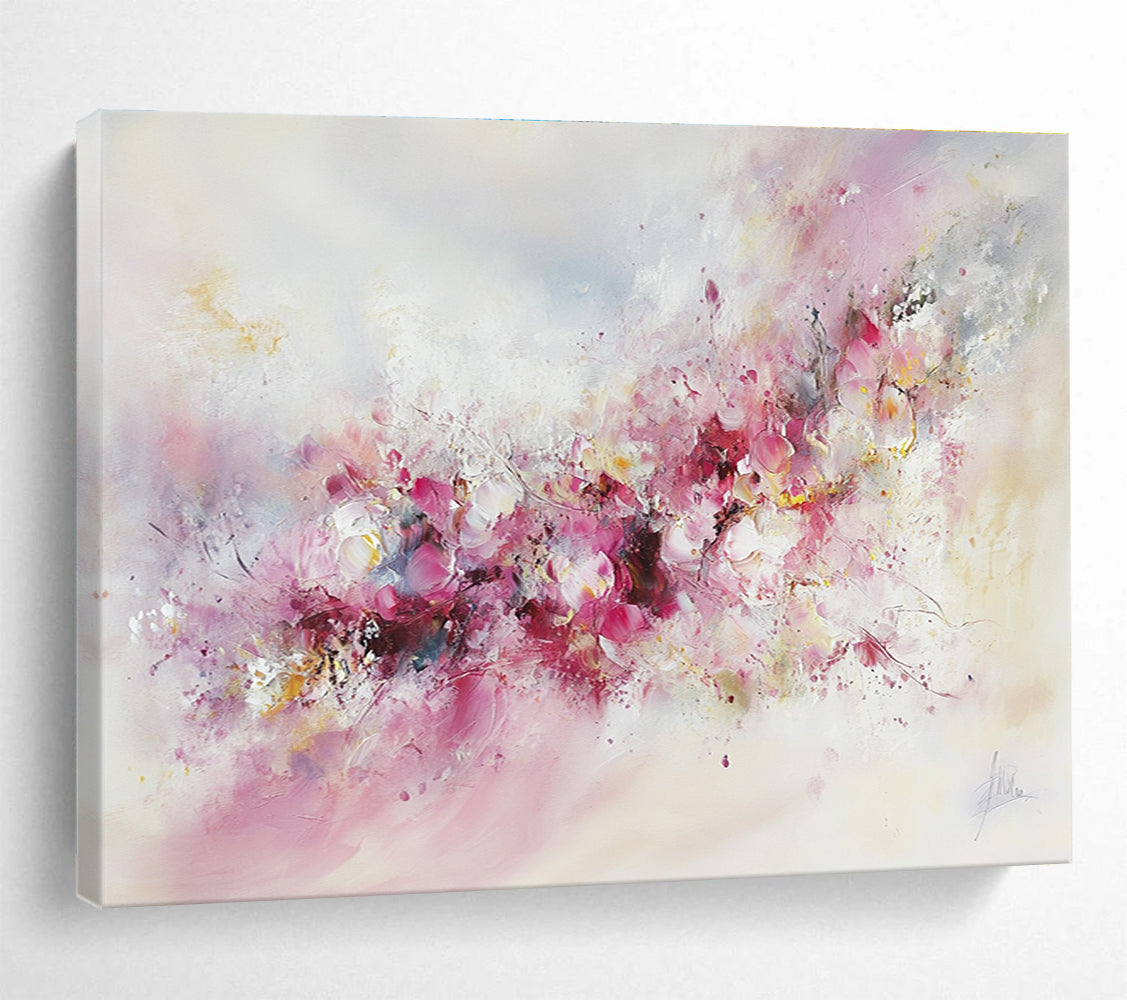 Soft Pink Floral Abstract Painting with Delicate Hues DYP350