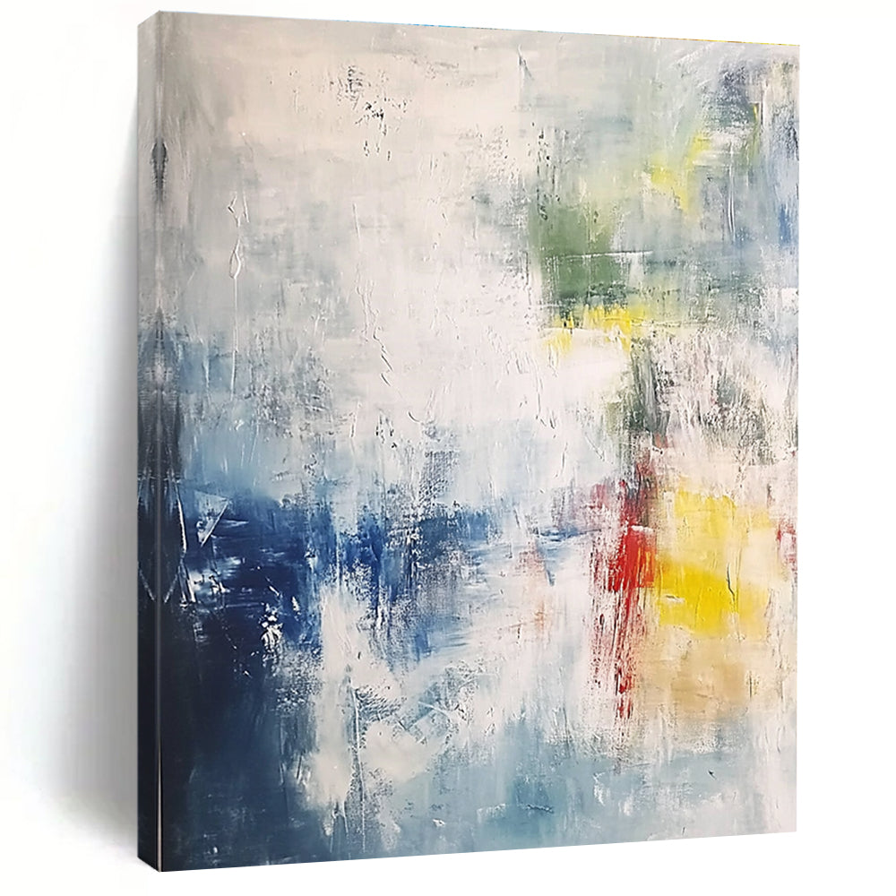 Blue Gray Colorful Abstract Painting with Subtle Textures GER810