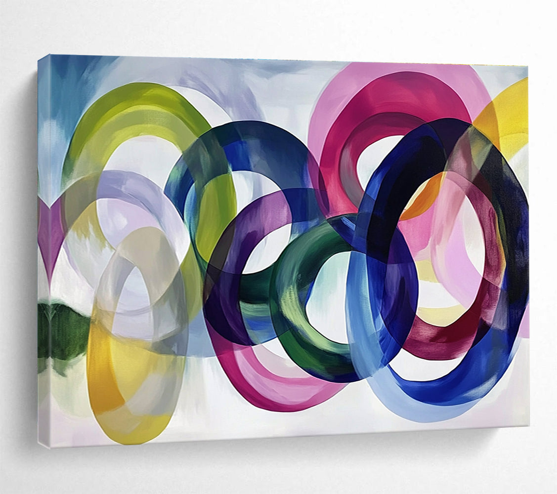 Colorful Ring - Shaped Abstract Painting with Various Hues DYP116