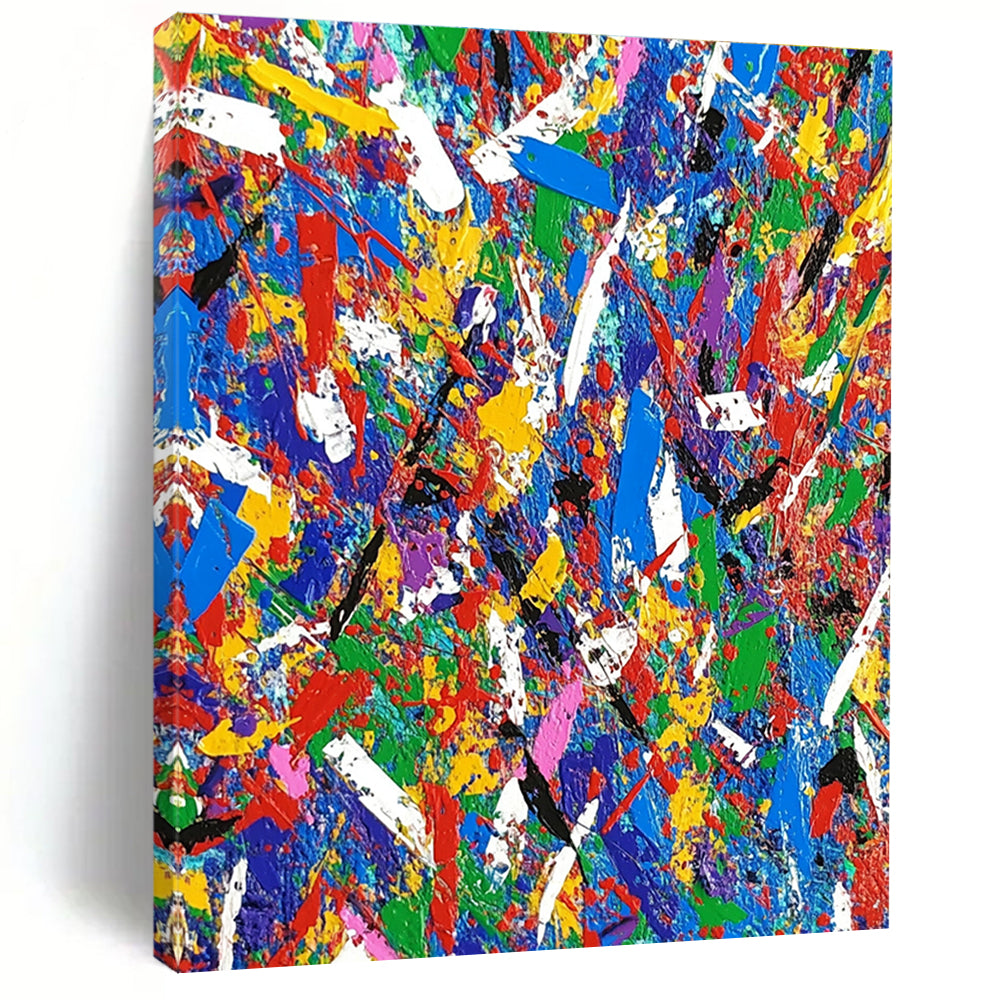 Colorful Splash Abstract Painting with Playful Patterns GER717