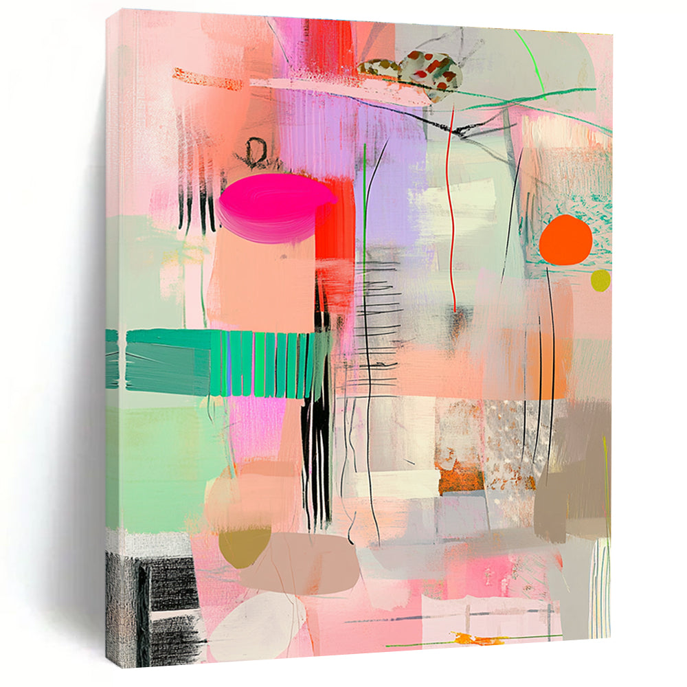 Playful Abstract with Bright Shapes and Thin Lines GER277