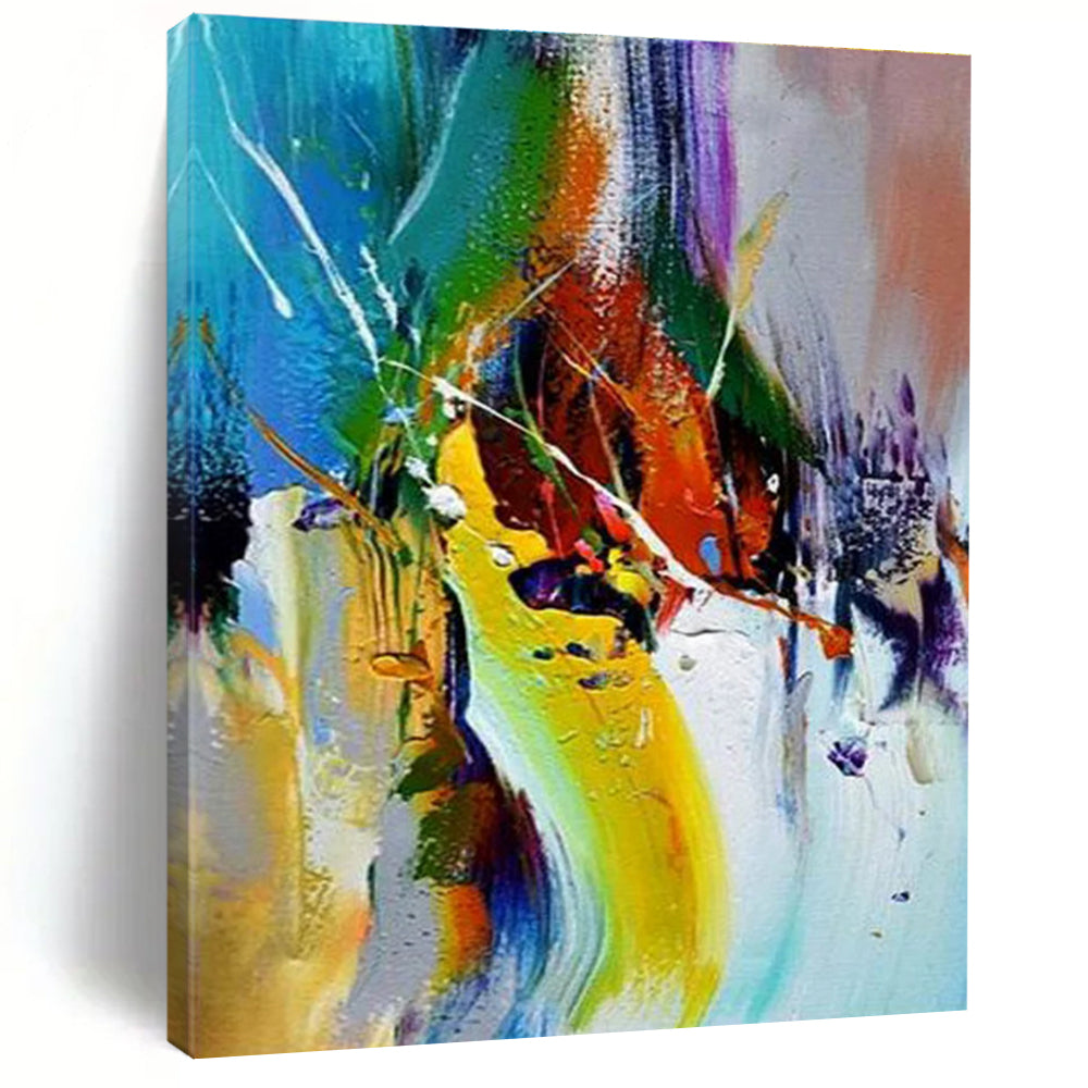 Dynamic Color Splash Abstract Painting with Energetic Movement ADGE414
