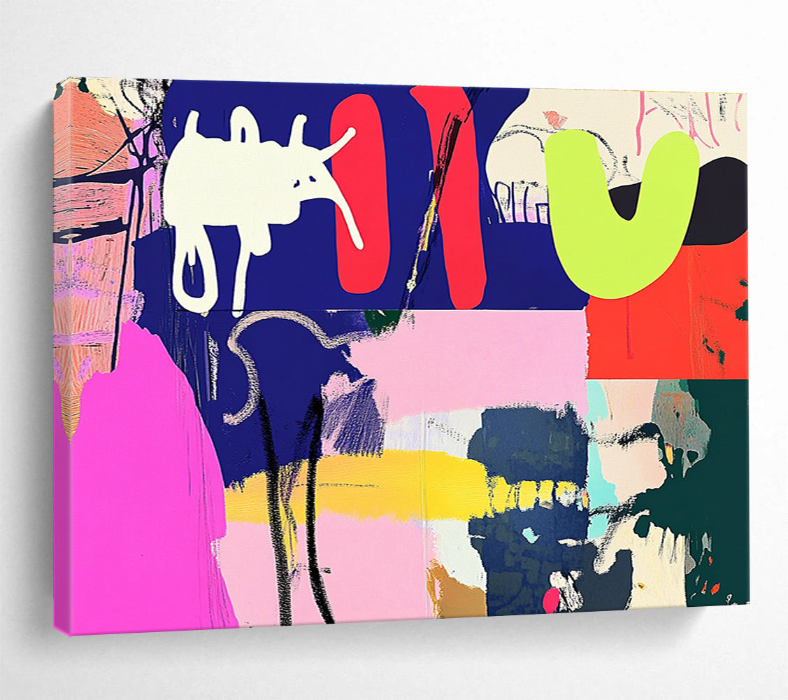 Colorful Abstract - Playful Shapes Collage Painting DYP047
