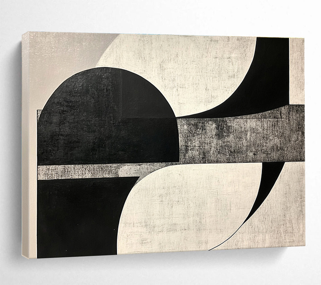 Monochromatic Geometric Forms Abstract Painting DYP099