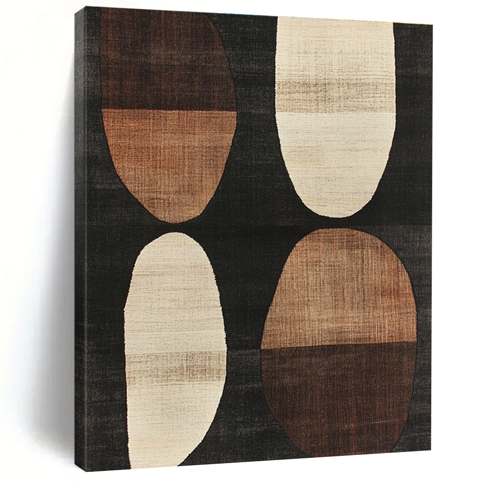 Brown Beige Oval Shapes Abstract Painting GER840