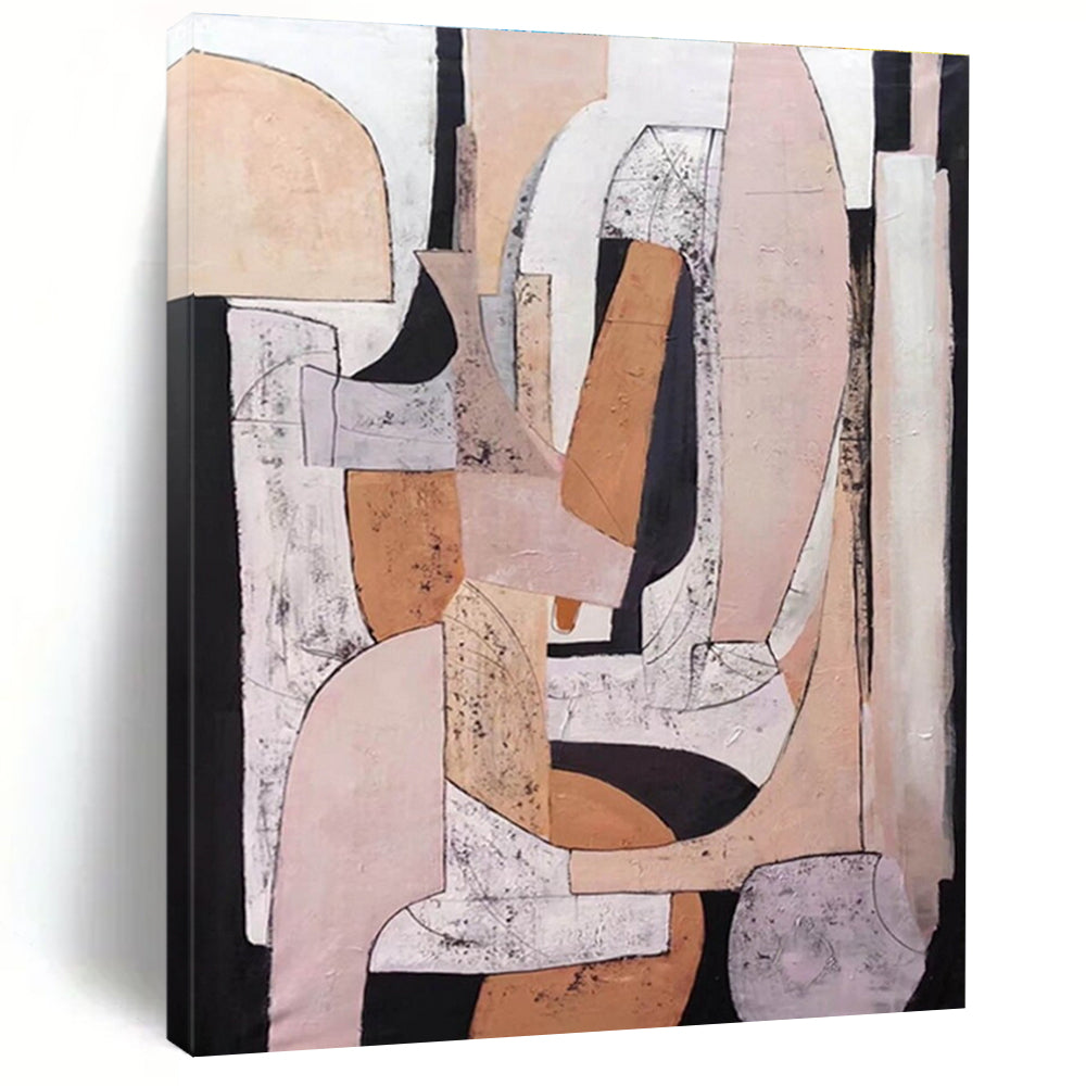 Neutral Tones Geometric Abstract Painting ADGE252