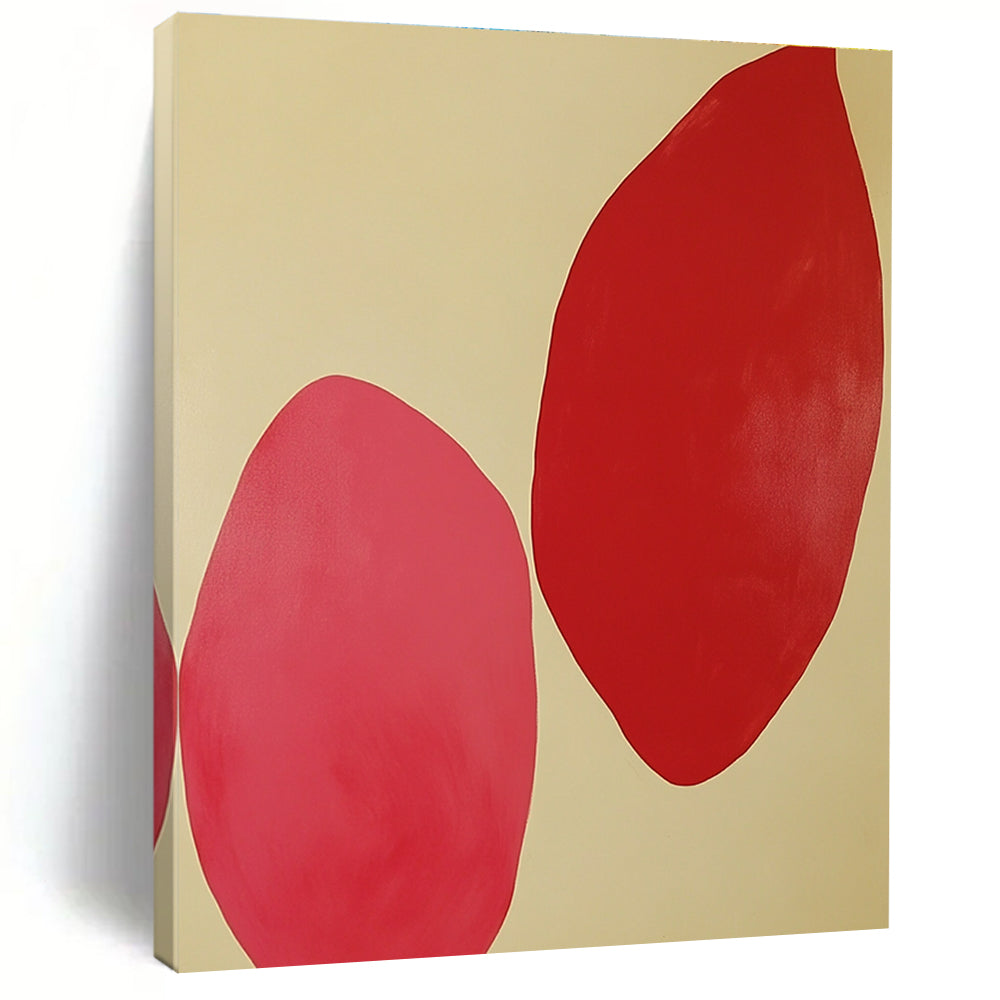 Minimalist Red Shapes Abstract Painting with Calm Simplicity GER538