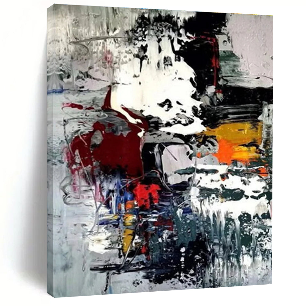 Colorful Dynamic Abstract Painting with Energetic Brushstrokes ADGE391