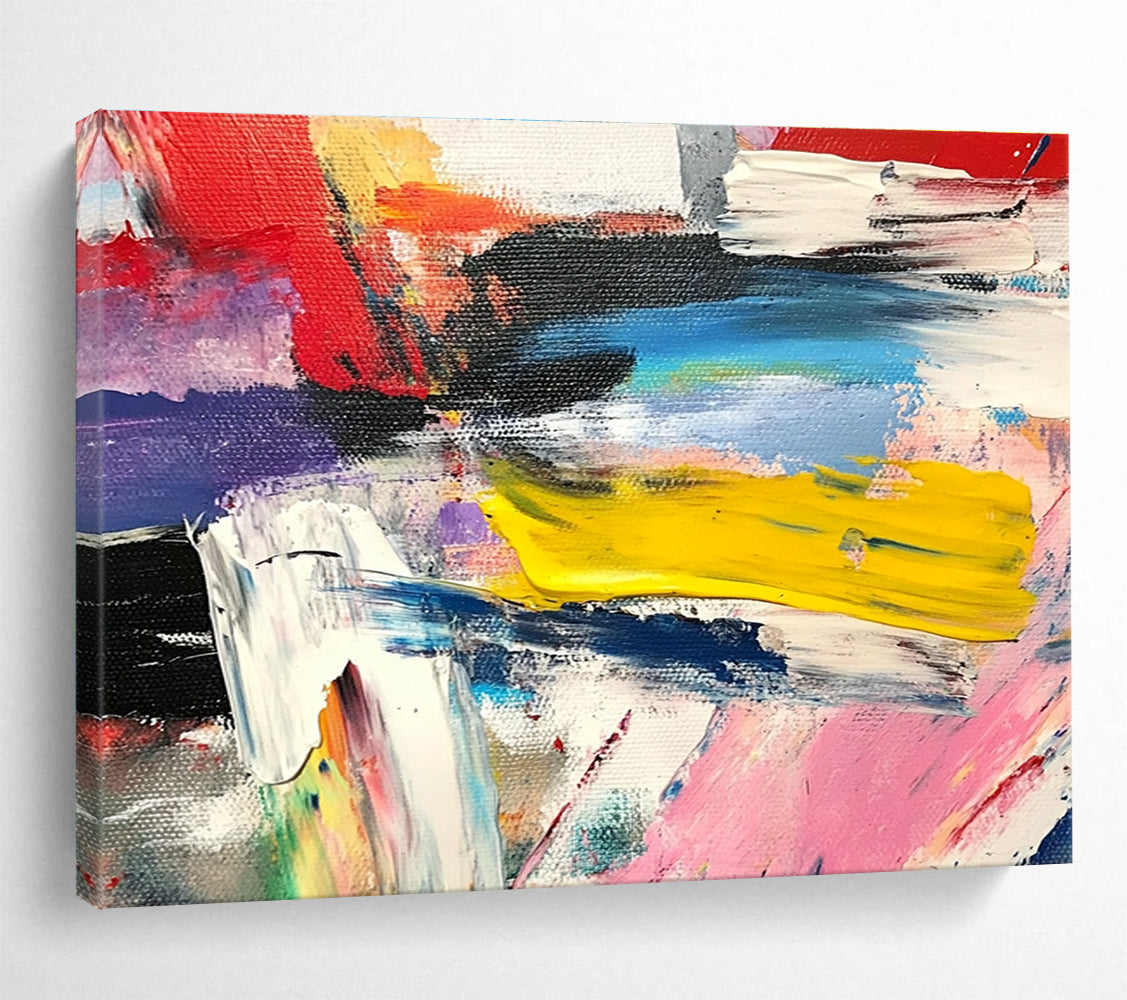 Red Yellow Purple - Colorful Stroke Abstract Painting DYP029