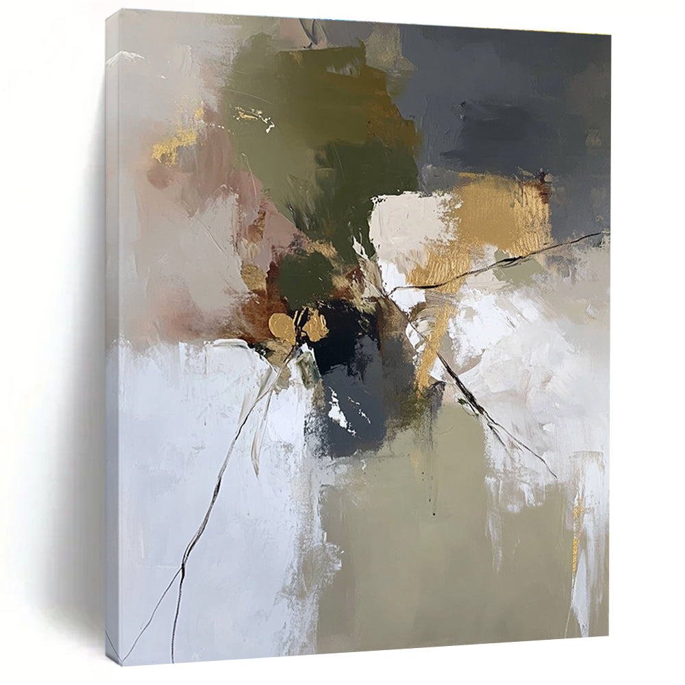 Earth Tone Abstract Painting with Textured Accents GER465