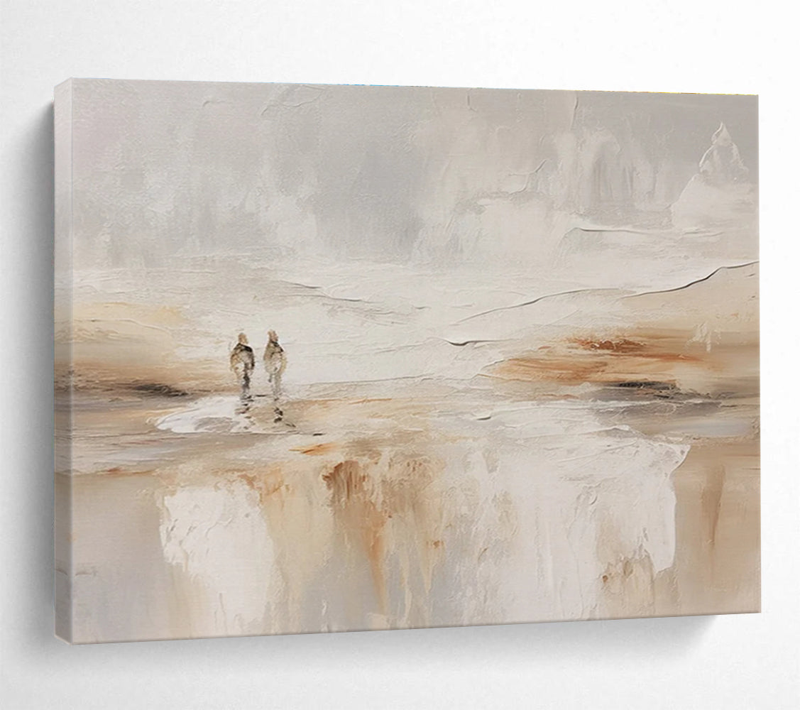Beige Grey Figure Abstract Painting THY079