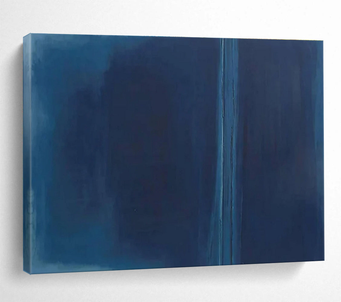 Minimalist Blue Abstract Painting with Subtle Shades THY273