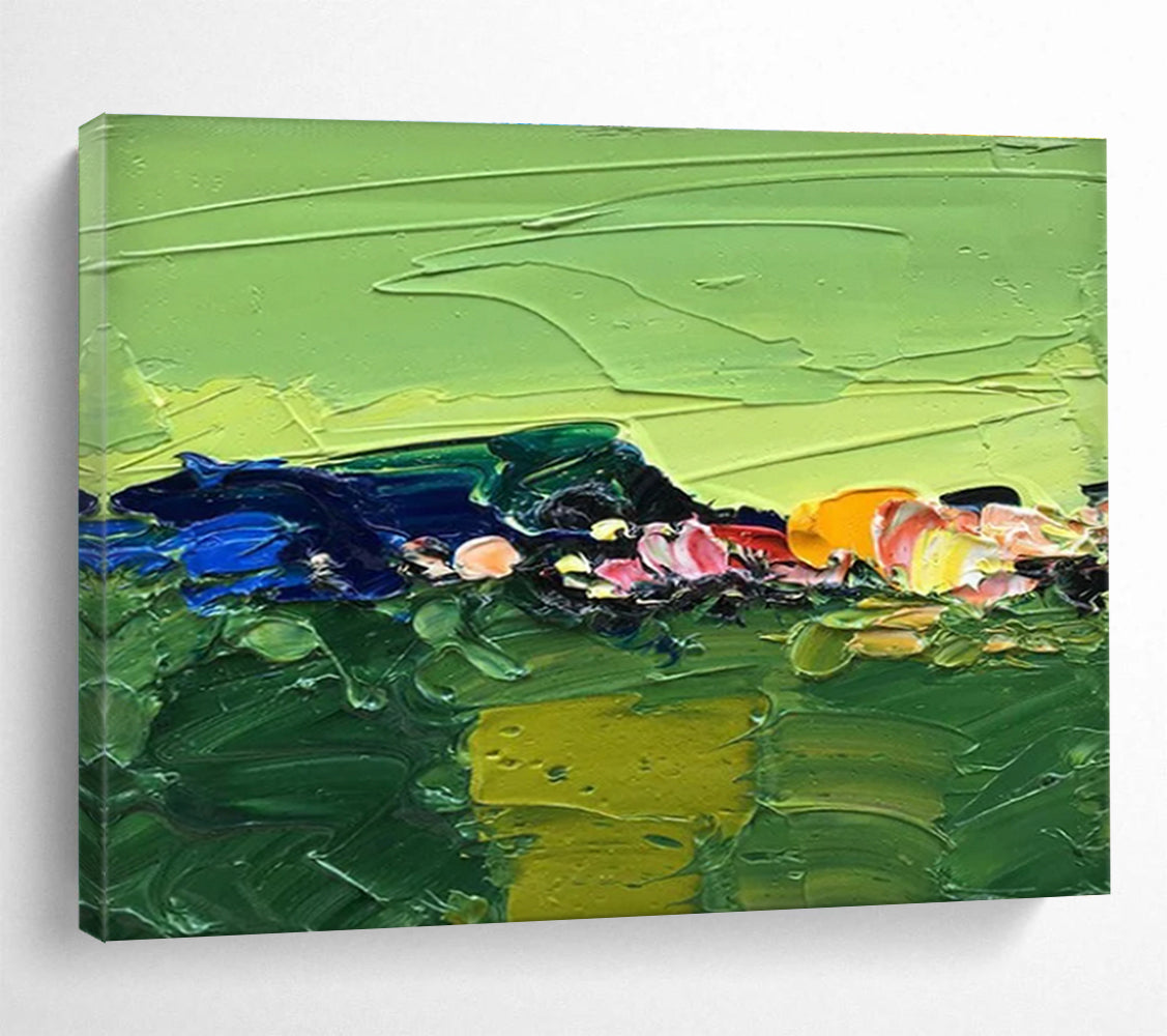 Abstract Green Landscape Abstract Painting THY436