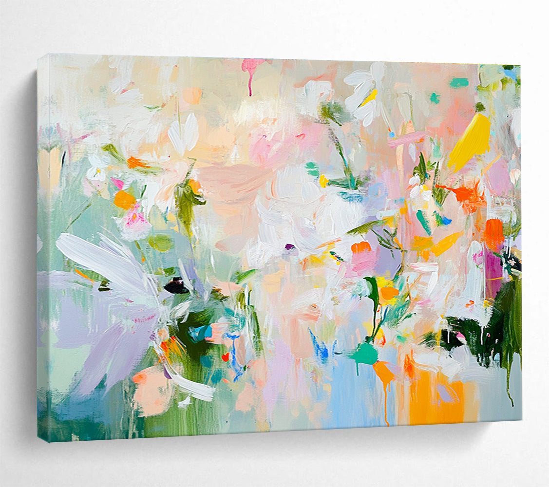 Vibrant Abstract Floral Painting with Bright Colors DYP542