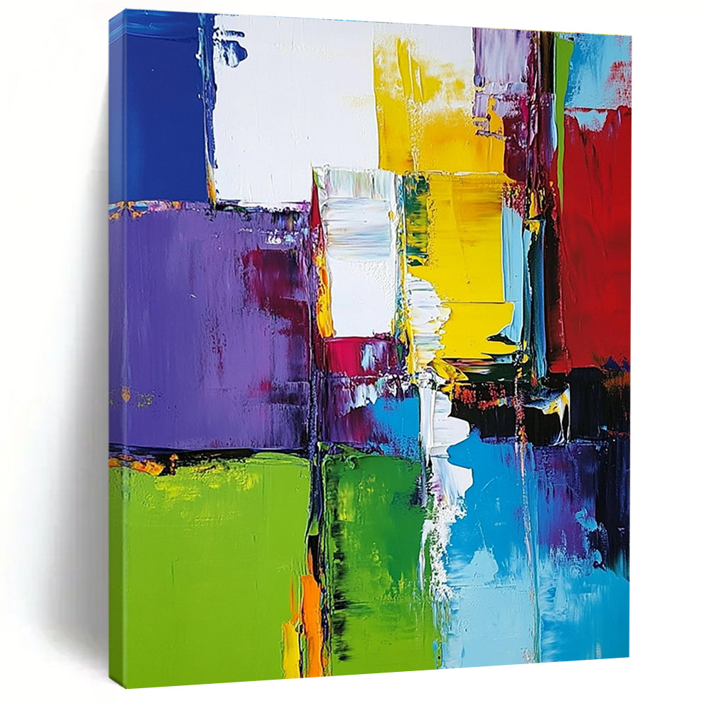 Colorful Block Abstract Painting with Bold Color Palette GER513