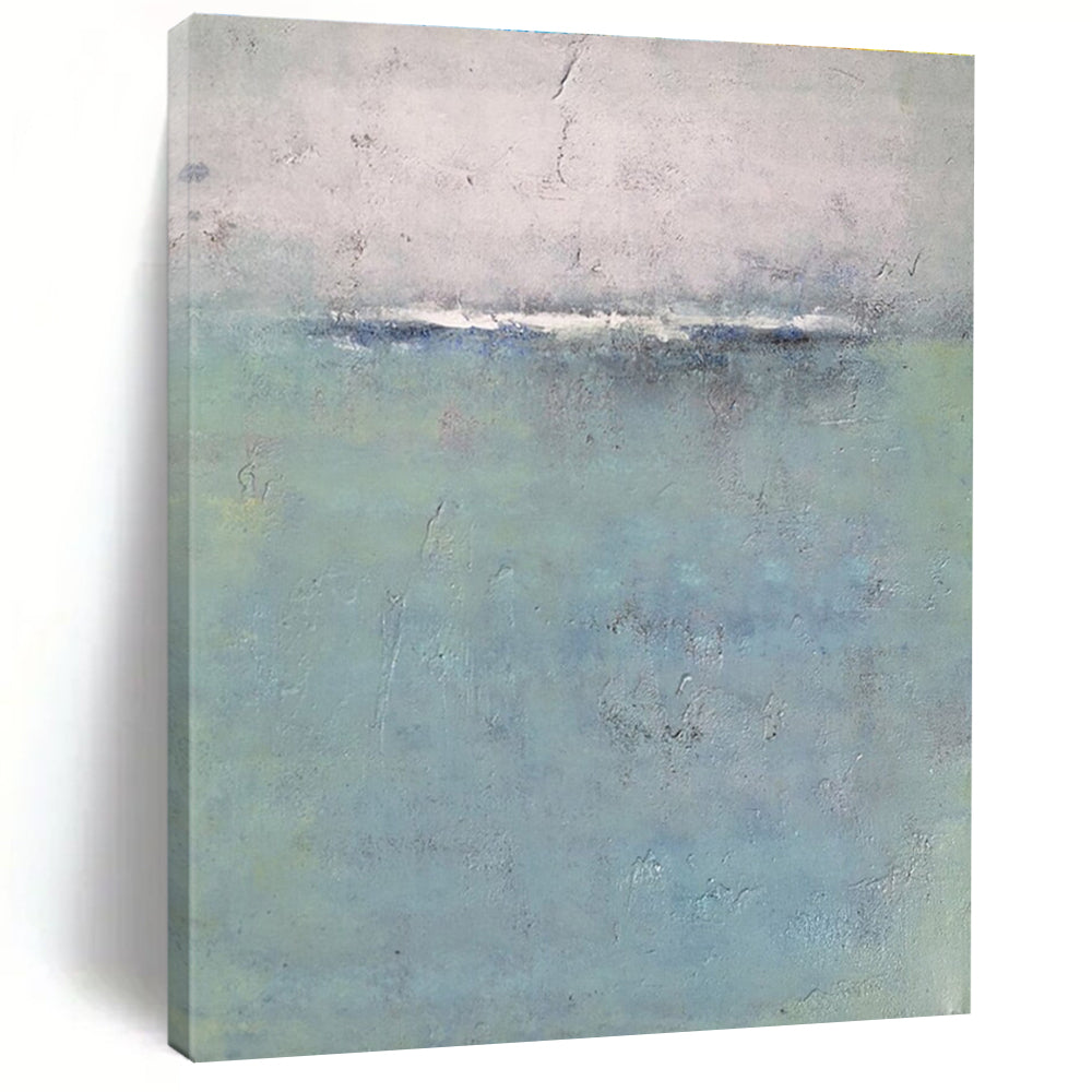 Gray and Blue Abstract Seascape - inspired Painting ADGE354
