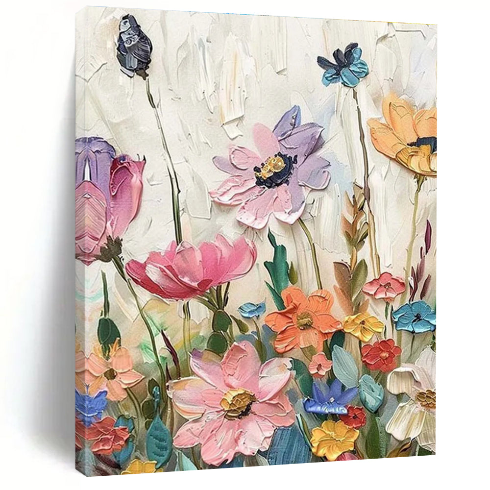 Colorful Textured Flower Field Abstract Painting (Repeat) ADGE087